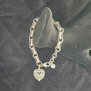 Brighton puff heart bracelet, silver tone